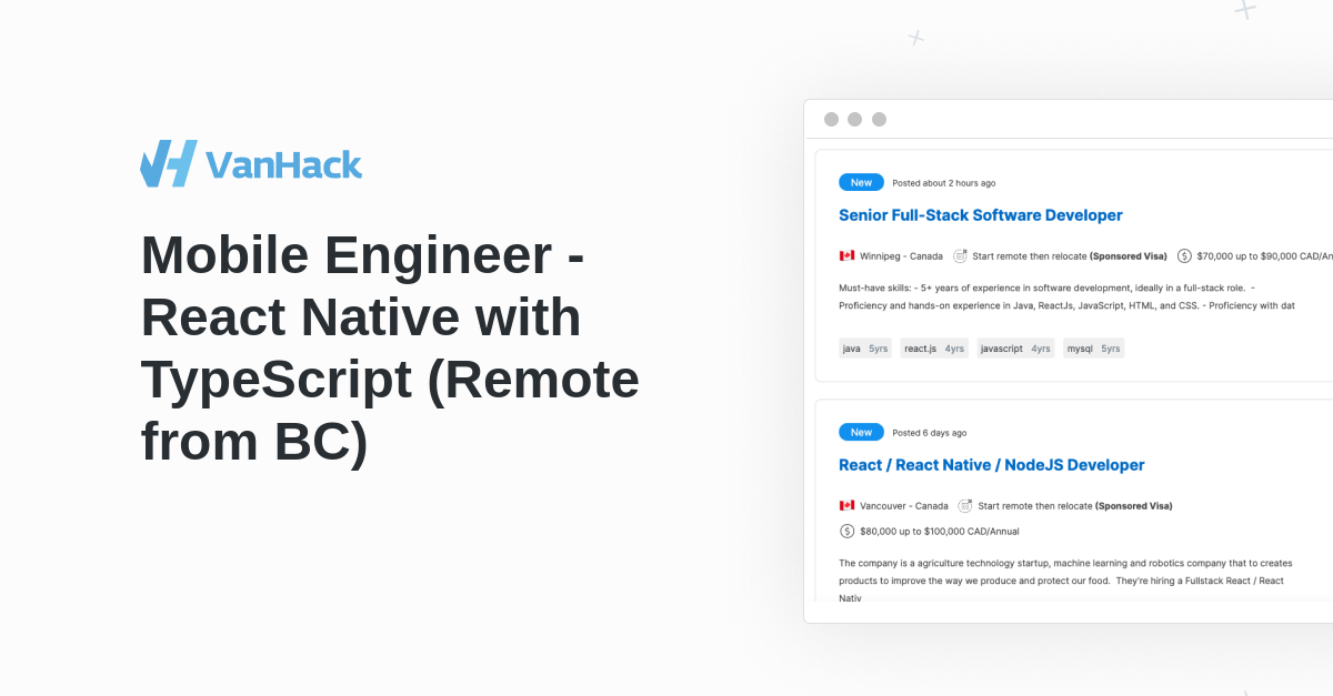 Mobile Software Engineer React Native Vanhack - Premium Colorful Design Gallery - High Resolution